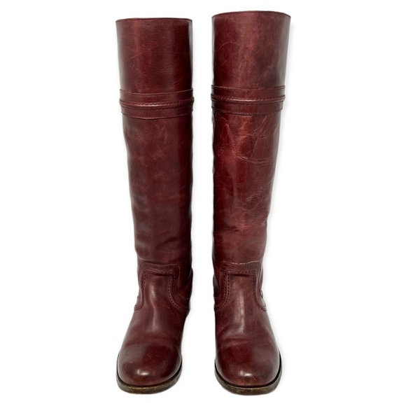 Frye (6) Melissa Trapunto Boot Knee-High Bordeaux Wine RARE COLOR - Picture 9 of 15